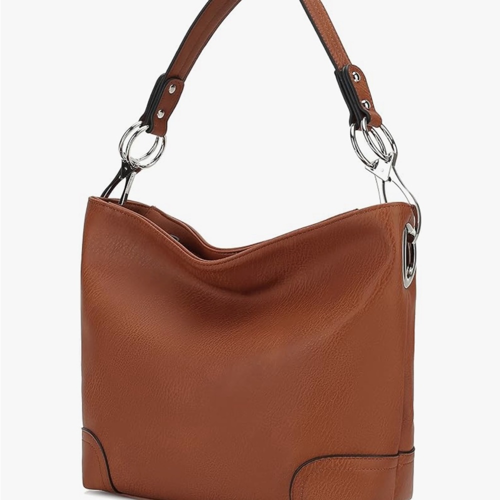MKF Collection Brown Leather Women's Hobo Bag